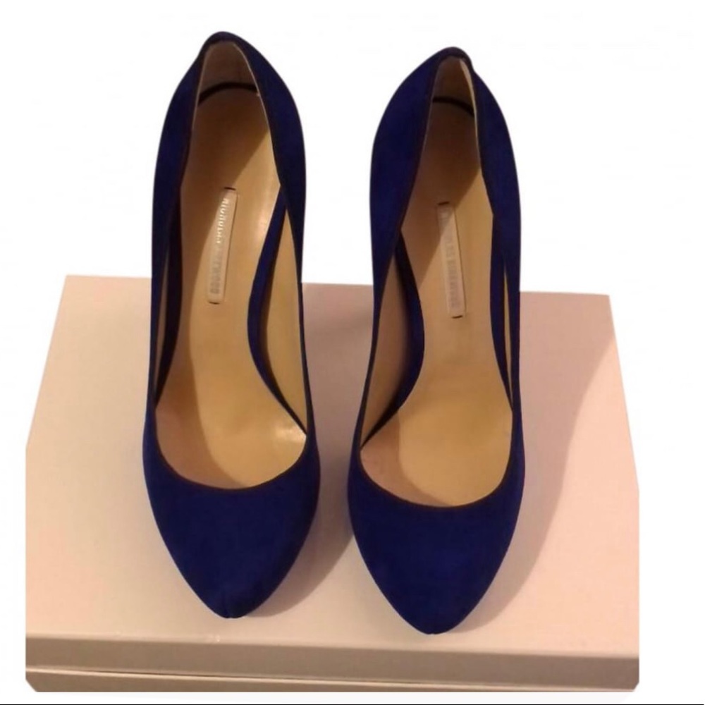Nicholas Kirkwood Navy Suede Heels